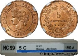 5 centimes Cérès 1893 Paris F.118/35
