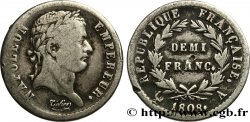 Demi-franc Napoléon Ier tête laurée, République française 1808 Paris F.177/2