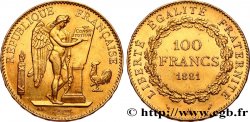 100 francs or Génie, tranche inscrite en relief Dieu protège la France 1881 Paris F.552/4