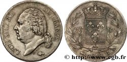5 francs Louis XVIII, tête nue 1818 Rouen F.309/29