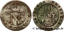Faux de 10 cent. à l N couronnée 1808 Strasbourg F.130/4 var. TB