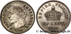 20 centimes Napoléon III, tête laurée, grand module 1867 Paris F.150/1