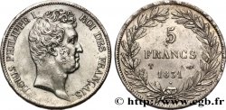 5 francs type Tiolier avec le I, tranche en creux 1831 Nantes F.315/26