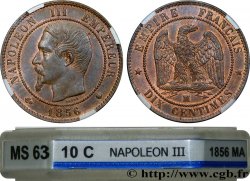 Dix centimes Napoléon III, tête nue 1856 Marseille F.133/39