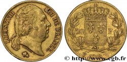 20 francs or Louis XVIII, tête nue 1818 Lille F.519/14