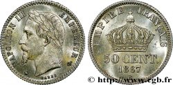 50 centimes Napoléon III, tête laurée, différent au milieu 1867 Strasbourg F.188/17
