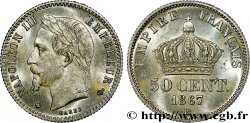 50 centimes Napoléon III, tête laurée, différent au milieu 1867 Strasbourg F.188/17 MS64