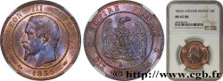 Dix centimes Napoléon III, tête nue 1855 Paris F.133/20 FDC65 NGC