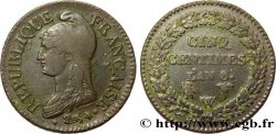 Cinq centimes Dupré, grand module 1800 Lille F.115/139 TTB40