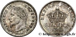 20 centimes Napoléon III, tête laurée, petit module 1866 Strasbourg F.149/5