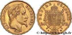 20 francs or Napoléon III, tête laurée 1867 Paris F.532/15