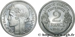 ESSAI de 2 francs Morlon sur flan épais, aluminium 1941 Paris GEM.114 5 var. MS65