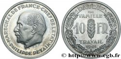 Essai de 10 Francs Pétain en aluminium par Simon, poids léger (2,50 g) 1941 Paris GEM.177 1 MS64