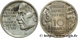 Essai de 10 francs Pétain en bronze-nickel par Galle 1941 Paris GEM.176 2 MS63