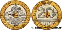 20 francs Mont Saint-Michel, différent abeille, Brillant Universel 1994 Pessac F.403/10