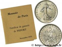Piéfort argent de 5 francs Semeuse 1973 Pessac GEM.154 P2