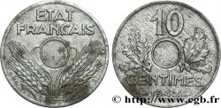 10 centimes, État français, grand module, non perforé 1942 Paris F.141/4 TTB