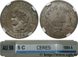 5 centimes Cérès 1884 Paris F.118/26