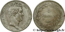 5 francs type Tiolier avec le I, tranche en creux 1830 Nantes F.315/12 TTB