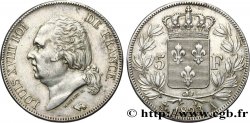 5 francs Louis XVIII, tête nue 1823 Paris F.309/74