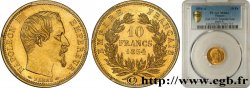 10 francs or Napoléon III, tête nue, petit module, tranche lisse 1854 Paris F.505/1