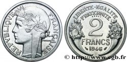 Essai-piéfort de 2 francs Morlon en aluminium 1946 Paris GEM.117 EP MS