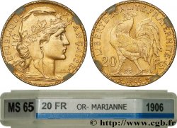 20 francs or Coq, Dieu protège la France 1906 Paris F.534/11