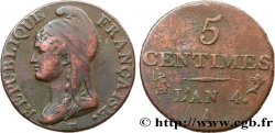 5 centimes Dupré, petit module 1796 Paris F.113/1