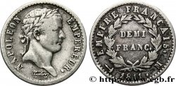 Demi-franc Napoléon Ier tête laurée, Empire français 1811 Toulouse F.178/29 TB35