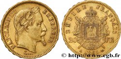 20 francs or Napoléon III, tête laurée 1861 Paris F.532/1