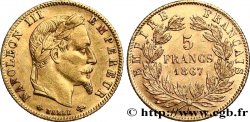 5 francs or Napoléon III, tête laurée 1867 Paris F.502/11