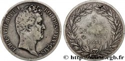 5 francs type Tiolier avec le I, tranche en creux 1831 Lille F.315/27