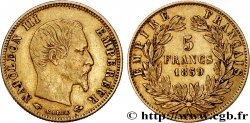5 francs or Napoléon III, tête nue, grand module 1859 Paris F.501/7