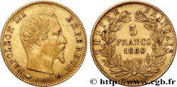 5 francs or Napoléon III, tête nue, grand module 1860 Paris F.501/10