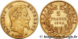 5 francs or Napoléon III, tête laurée 1863 Paris F.502/3