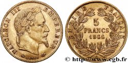 5 francs or Napoléon III, tête laurée 1866 Paris F.502/9