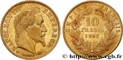 10 francs or Napoléon III, tête laurée 1863 Strasbourg F.507A/4