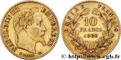 10 francs or Napoléon III, tête laurée 1866 Strasbourg F.507A/13