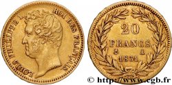 20 francs or Louis-Philippe, Tiolier, tranche inscrite en relief 1831 Paris F.525/2