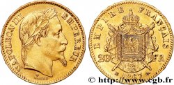 20 francs or Napoléon III, tête laurée 1867 Strasbourg F.532/16