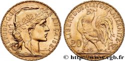 20 francs or Coq, Liberté Égalité Fraternité 1909 Paris F.535/3