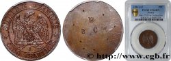 Essai uniface revers de Cinq centimes Napoléon III, tête laurée n.d.  Maz.1713  var. SPL64 PCGS