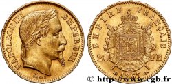 20 francs or Napoléon III, tête laurée, grand BB 1867 Strasbourg F.532/17