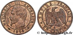 Un centime Napoléon III, tête nue 1854 Bordeaux F.102/13