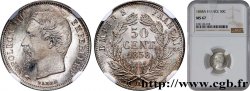 50 centimes Napoléon III, tête nue 1858 Paris F.187/9
