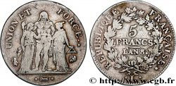 5 francs Union et Force, Union serré, avec glands intérieurs et gland extérieur 1800 Bayonne F.288/144