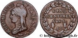 Cinq centimes Dupré, grand module, sans point après CENTIMES 1797 Strasbourg F.115/20 var.