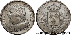 5 francs Louis XVIII, buste habillé 1814 Perpignan F.308/11 SUP