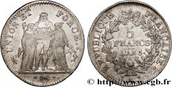 5 francs Union et Force, Union desserré, avec glands intérieurs et gland extérieur 1797 Paris F.291/3 TB35