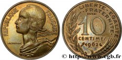 Essai-piéfort de 10 centimes Marianne 1962 Paris GEM.46 EP fST63